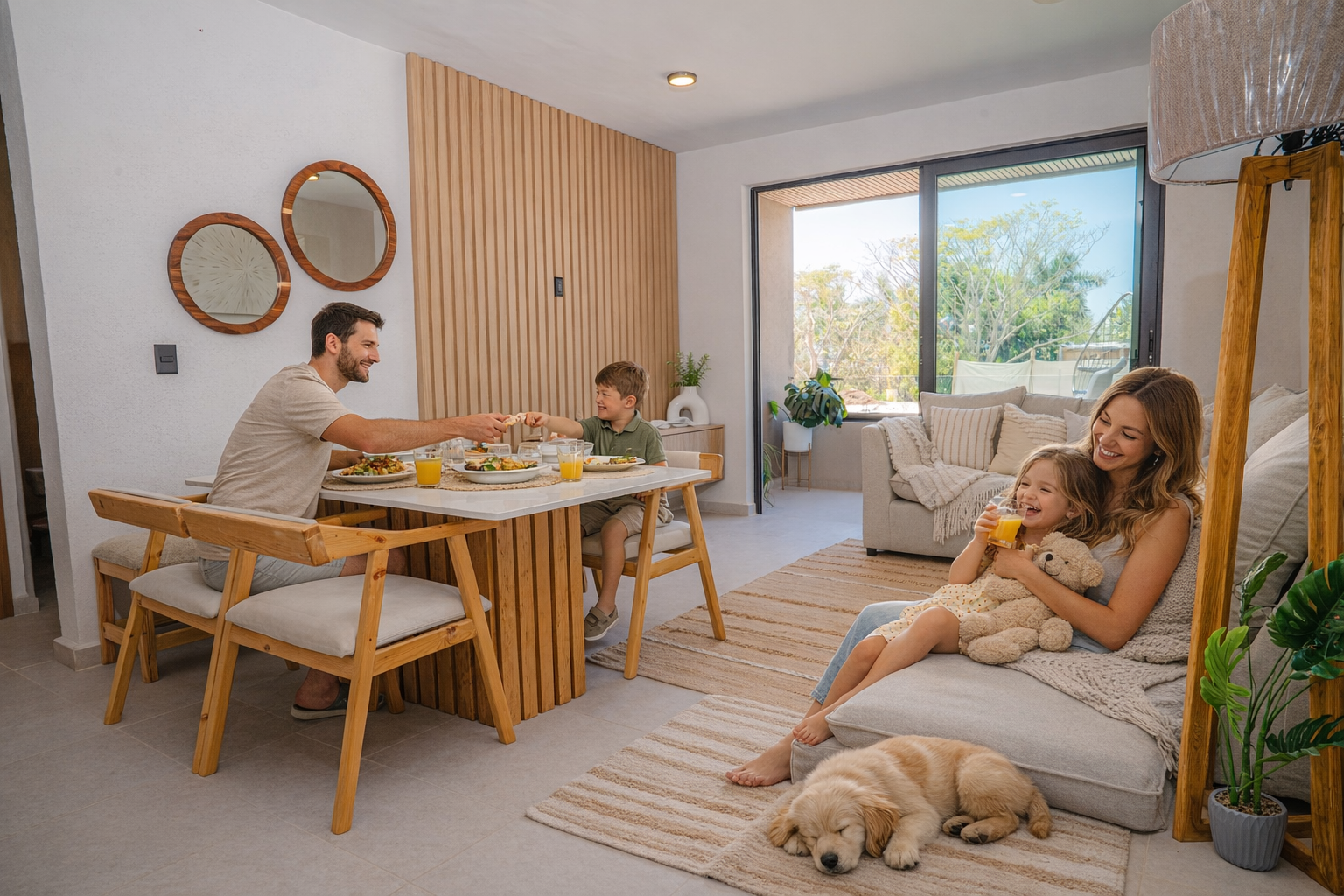 Sala-comedor Modelo Ágata — vida en familia, Alanda Living